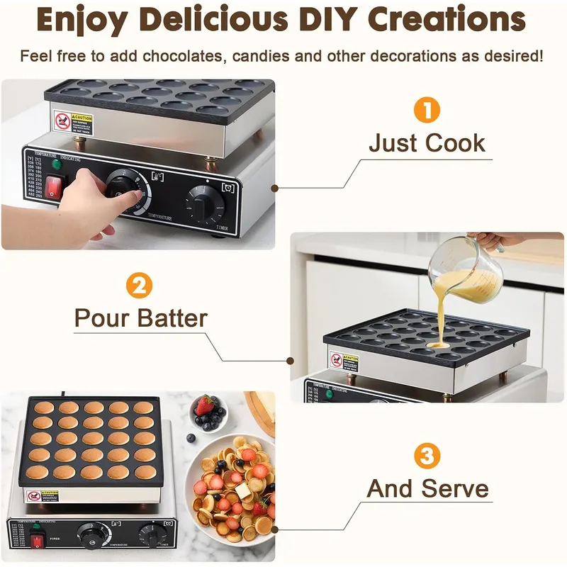 Ticari Tip Mini Krep Makinesi, - Mini Waffle Maker Machine incelemesi ve fiyatı