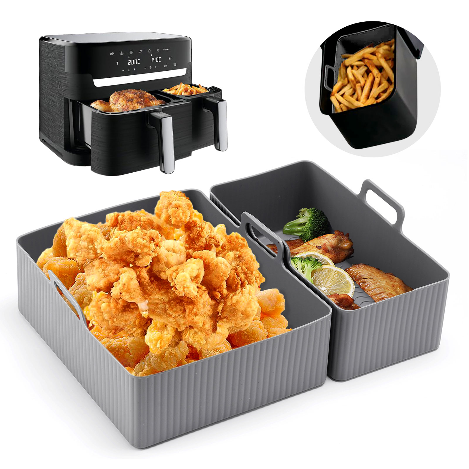 2 adet Set Silikon Hava Fritöz - Air Fryer Silicone Pot Liner incelemesi ve fiyatı